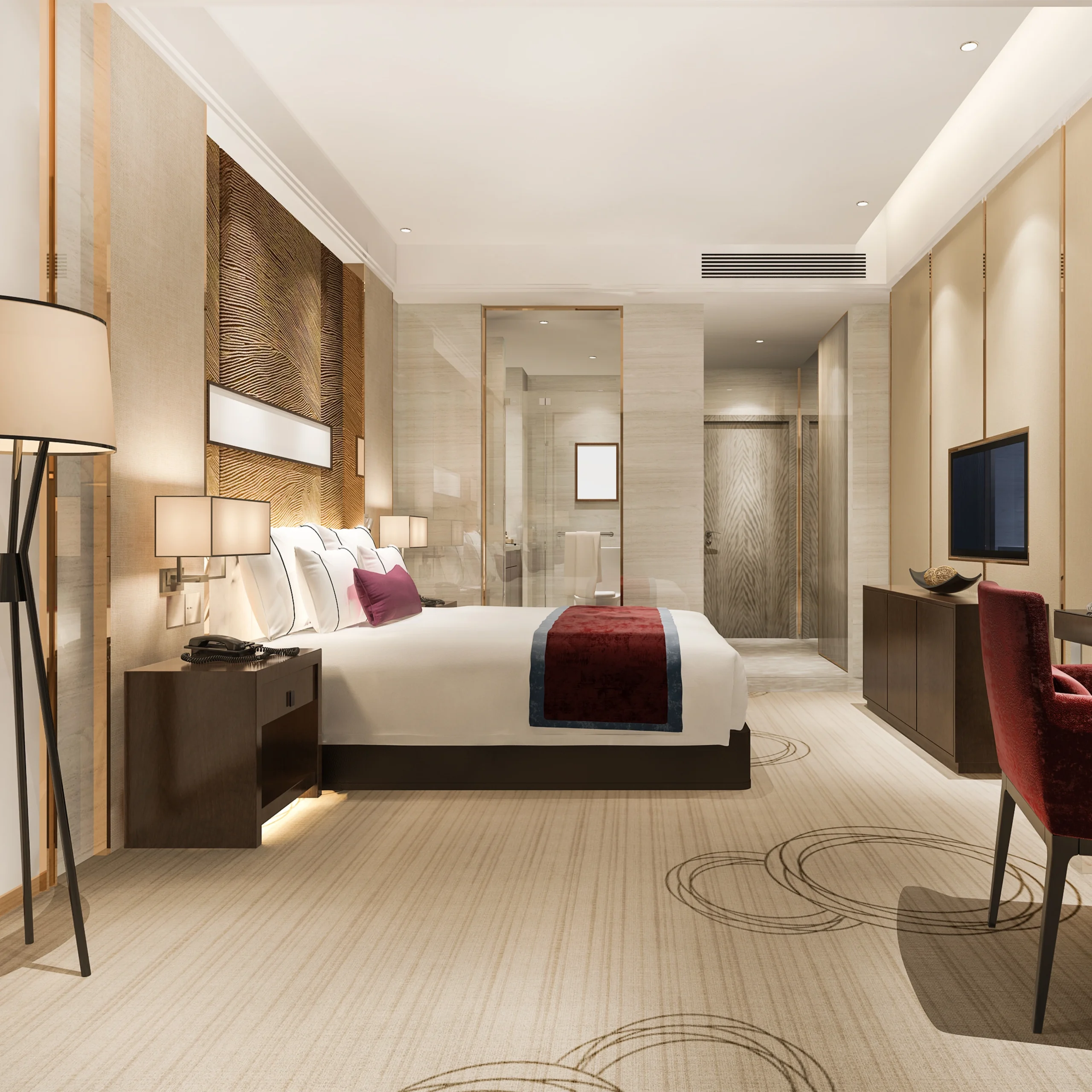 Premium hotel guest room managed by SmarDen's Hotel Automation System