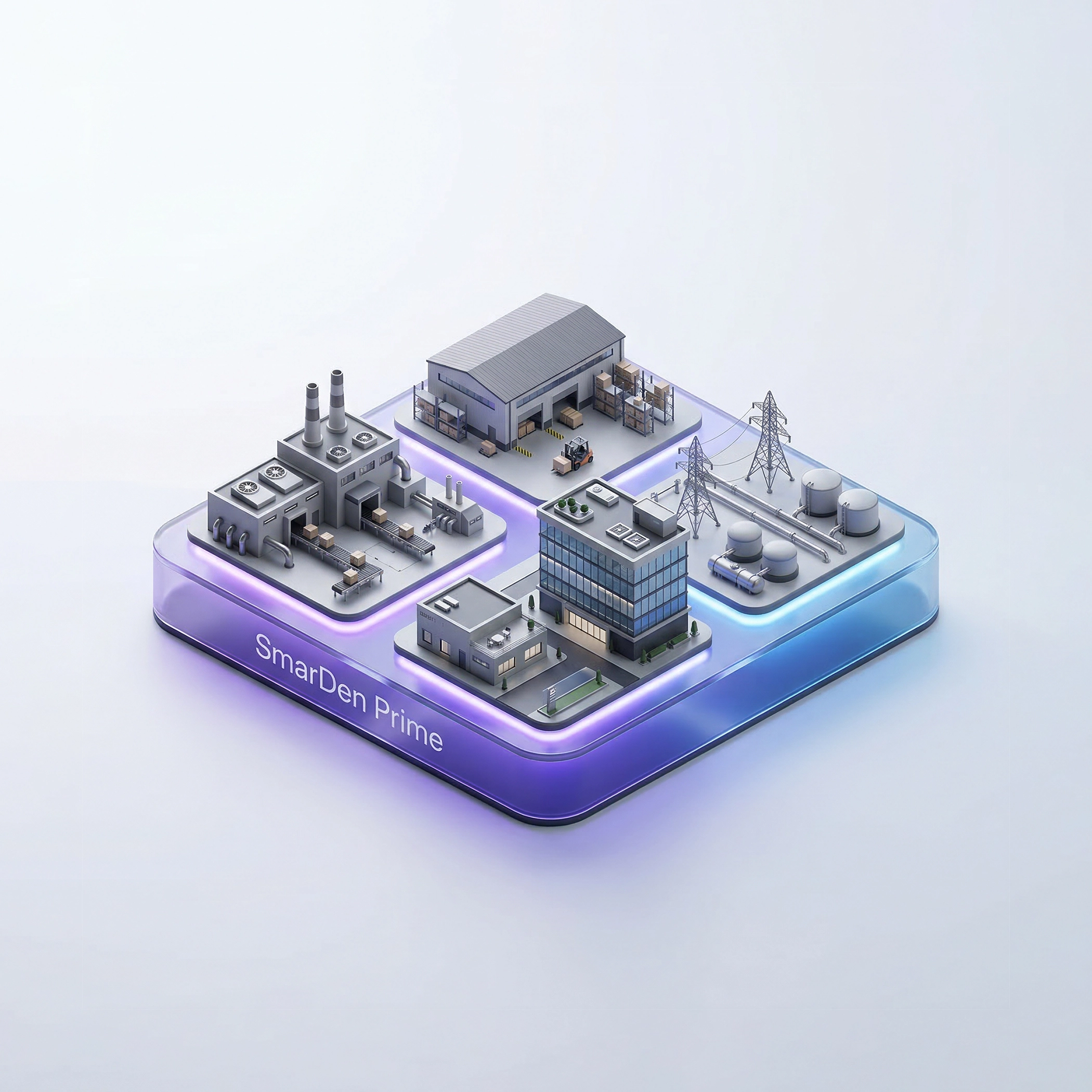 SmarDen Prime unified IoT platform enabling manufacturing automation, warehouse management, cold storage and refrigeration, HVAC control, energy monitoring, and infrastructure systems on a single platform